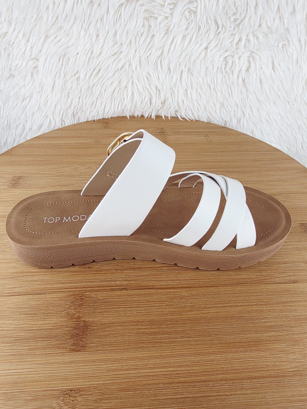 WOMEN'S SLIP ON SANDALS ( OTTO -22 WHITE) - Picture 3 of 9